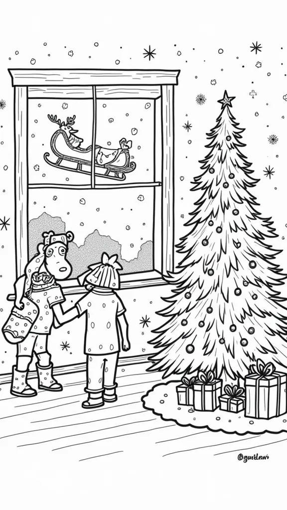 night before christmas coloring pages